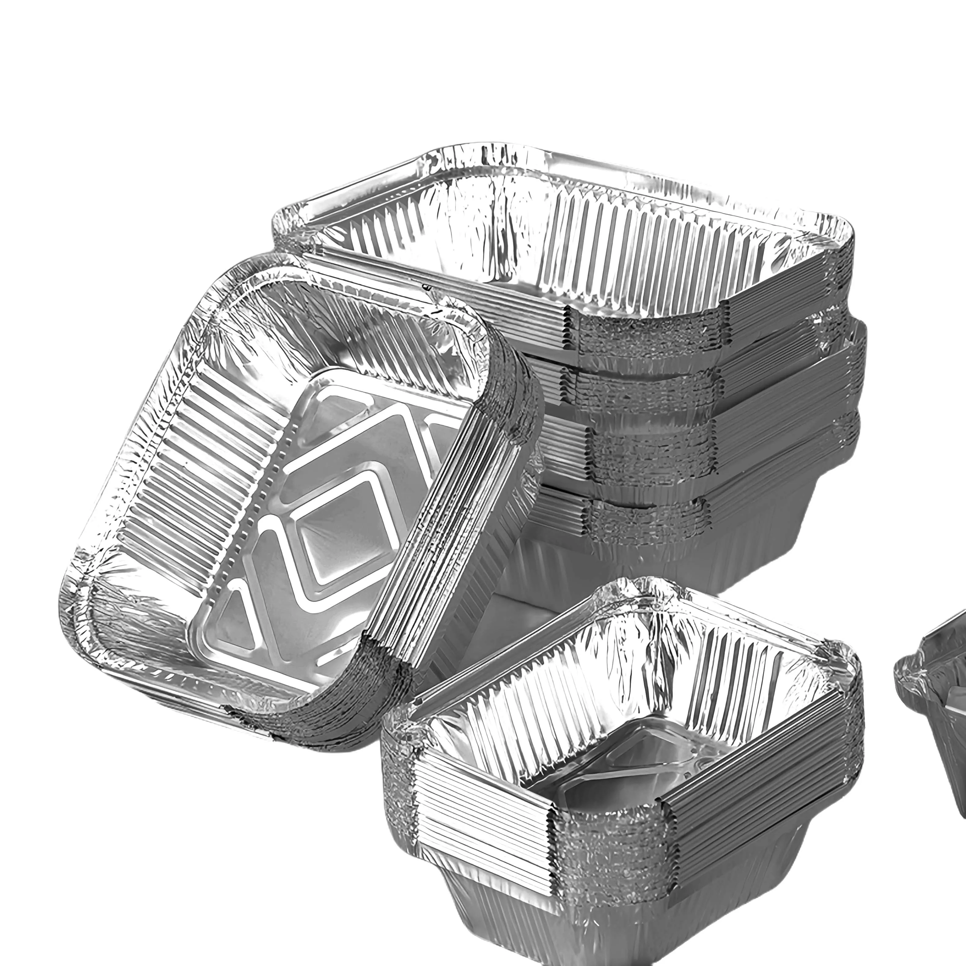 Takeaway Fast Food Aluminum Foil Container Disposable Takeout Aluminum Pans Foil Aluminum Containers