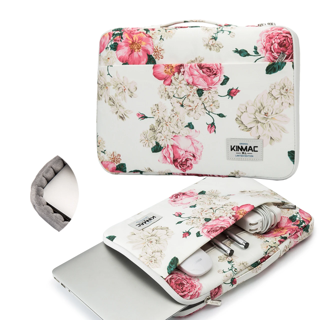 
Kinmac Peony 360 Protective Water Resistant 14 inch Laptop Case Bag Sleeve for 15.4 inch MacBook Air 14 inch Laptop A2141 