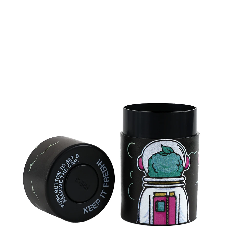 Portable Tobacco Holder Smoking Accessories Cigarette Tube Dry Herb Metal Match Storage Jar with Screw Lid