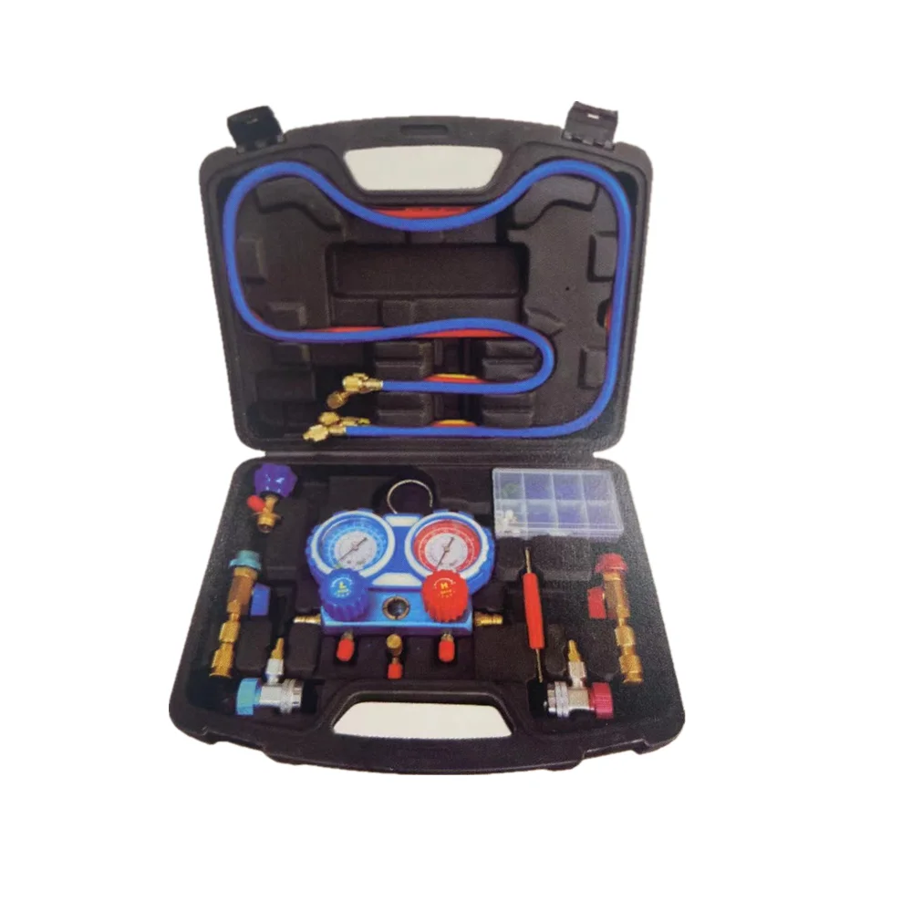 Double Automobile Air Conditioning and Fluoride Table Refrigerant Gauge, High and Low Pressure Meter Head, Convenient and Fast