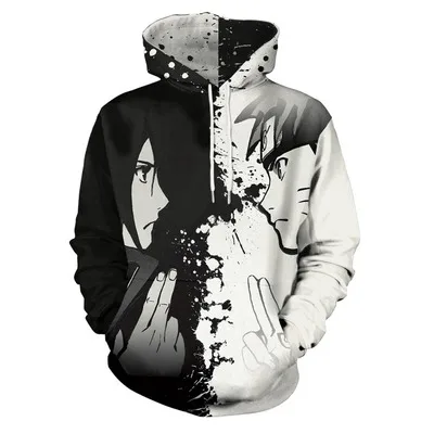 Narutos-sasuke 3D-printed digital printed hoodie anime clothes