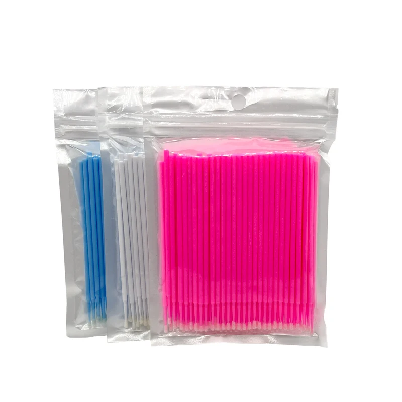 100 pcs/pack Disposable grafted eyelash cleaning cotton swab intimate makeup micro brush