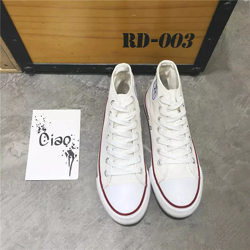 customization Wholesale Casual Mens Sport Custom Vulcanized Canvas Shoes Sneakers High Top Canvas Trendy Shoes