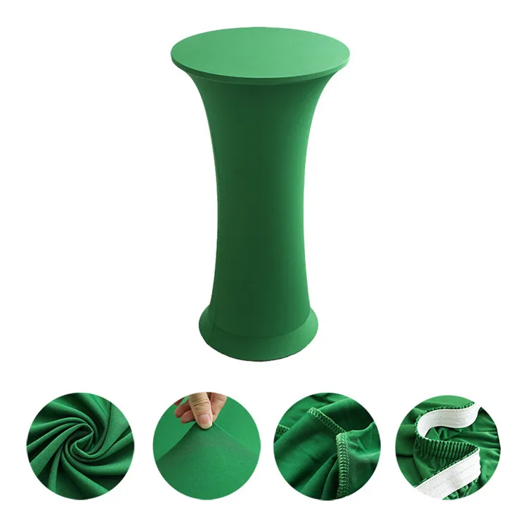 Round Stretch Tablecloth Solid Colour Bar Table Cove For Wedding