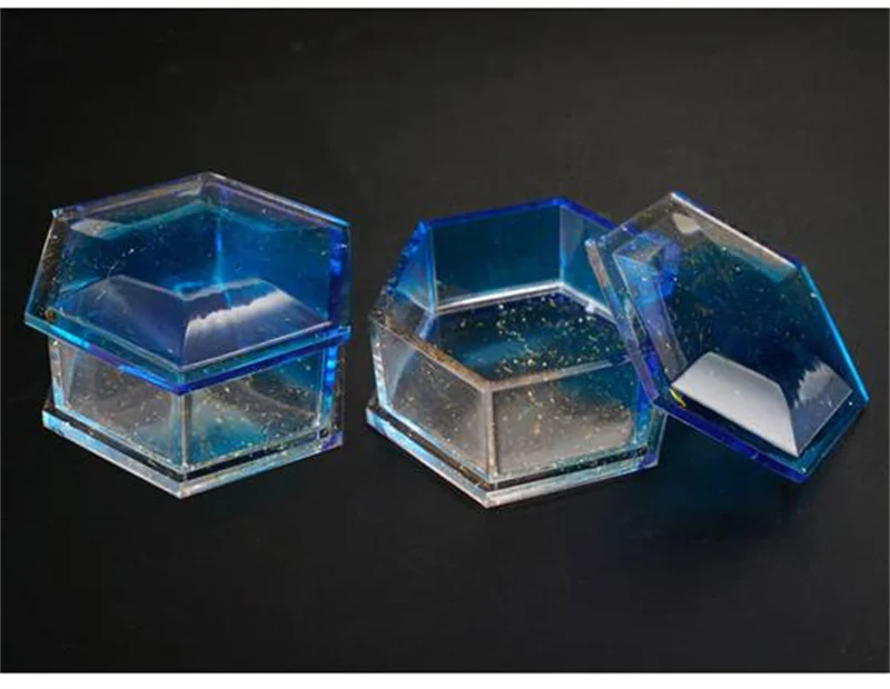 034 Can Be Customized Silicon Mold Making Shexagon Jewelry Torage Box Silicone Mold