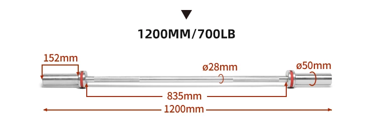 
1200 mm Weight Lifting Bar Training Bar for Women with 2 Bearings 700 Lb Barbell Bar 