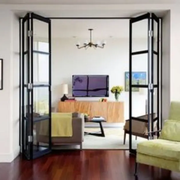 Modern House Design Solid Steel W37 Crittal Folding Door with Tempered Glass 2023 New Design Exterior Door and windows