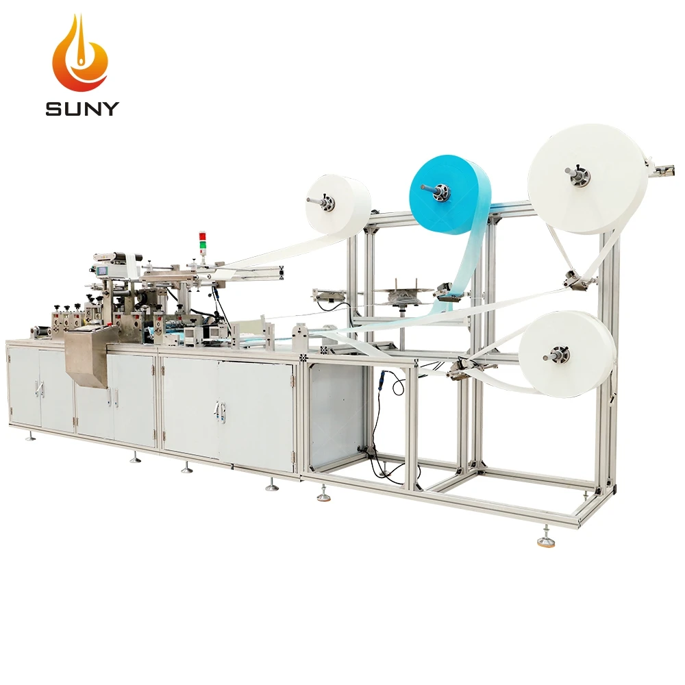 All In One Elastic Fully Automatic Non Woven 3 ply earloop Face Mask Making Machine