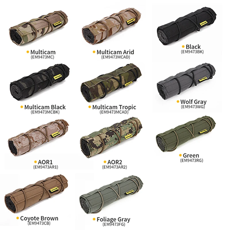 Emersongear 500D Cordura нейлоновый защитный чехол для пистолета аксессуары 18 см Тактический глушитель многокасной ткани