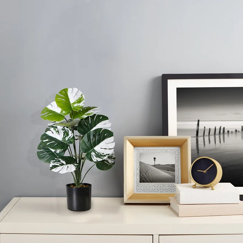 55cm High Simulation Artificial Plant Monstera Indoor Bonsai Tree Artificial Plant Home Decor