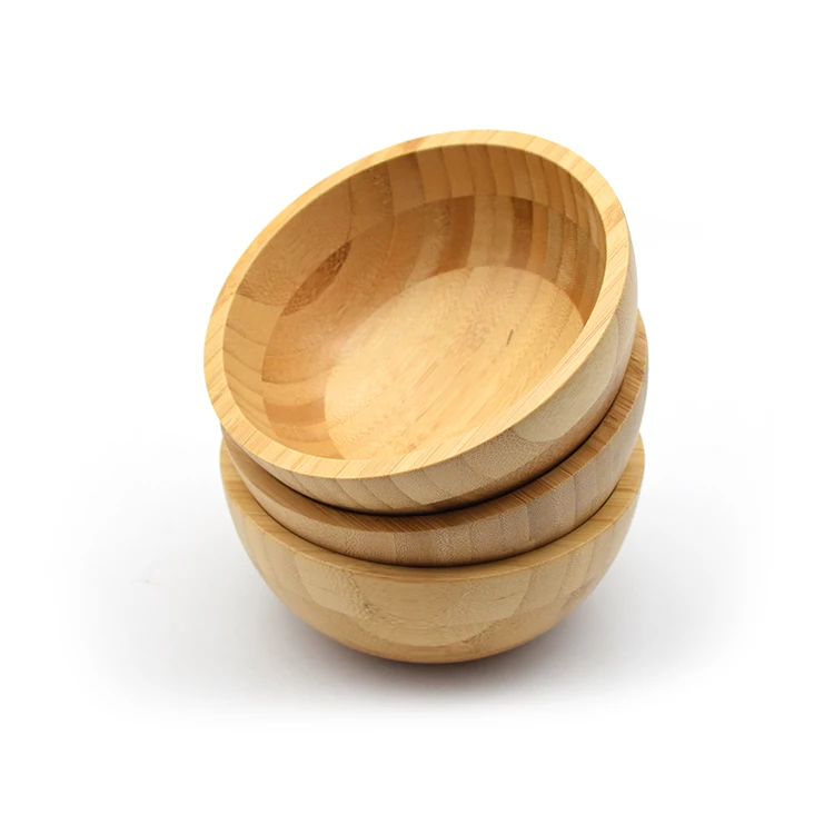 5.5 inch eco friendly bamboo salad fruit bowl for kitchen