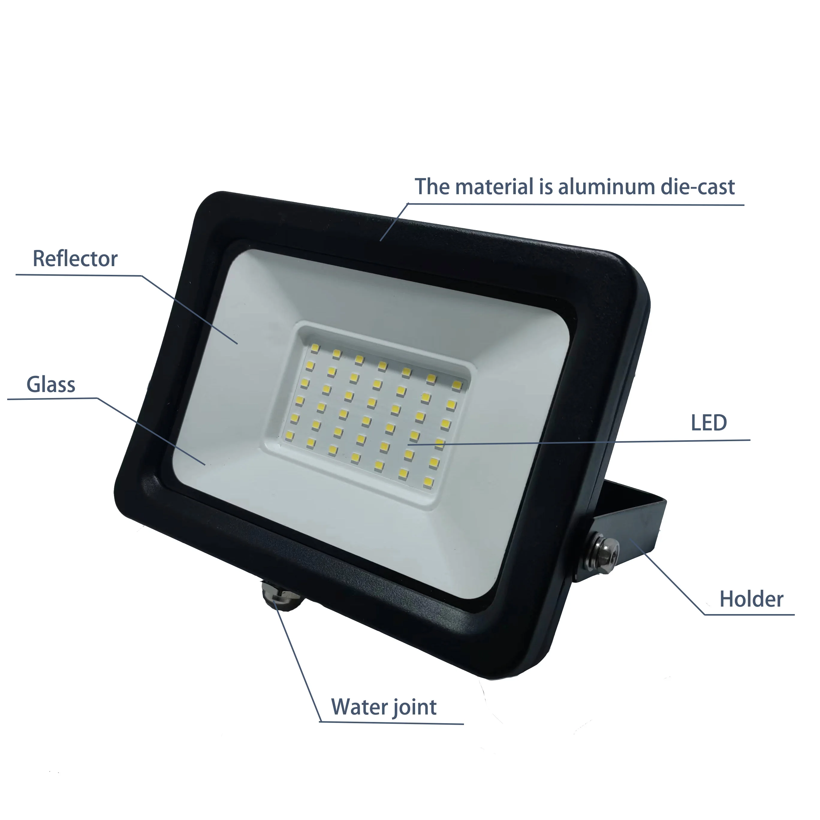 High Quality  Ip65 Outdoor bright waterproof garden lighting lumens 50w led flood light