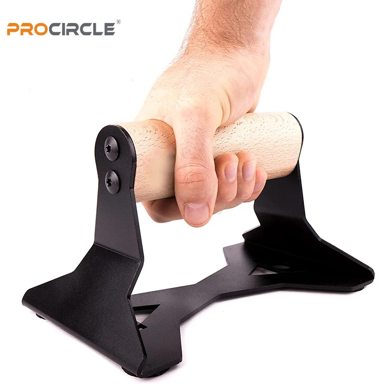 Portable Parallettes Wood Push up Bars with Handle