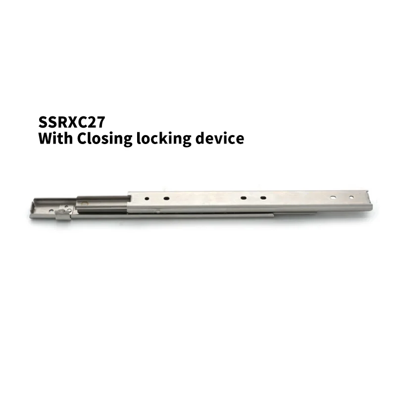NS2027SS SUS304 drawer slides rail ball bearing slides Industrial three section slide rail SSRXY27