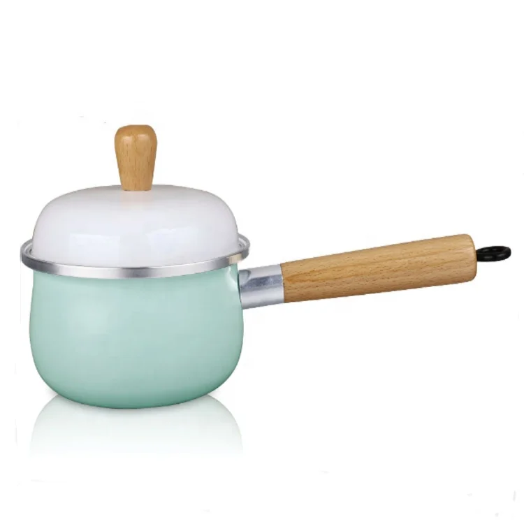 Japanese Two Ear Enamel Casserole With Metal Lid