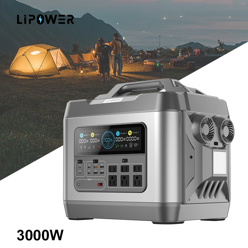 Lipower 1000w 1200w 2000w 2200w 3000w Power Supply Lifepo4 Battery Portable Solar Power Station