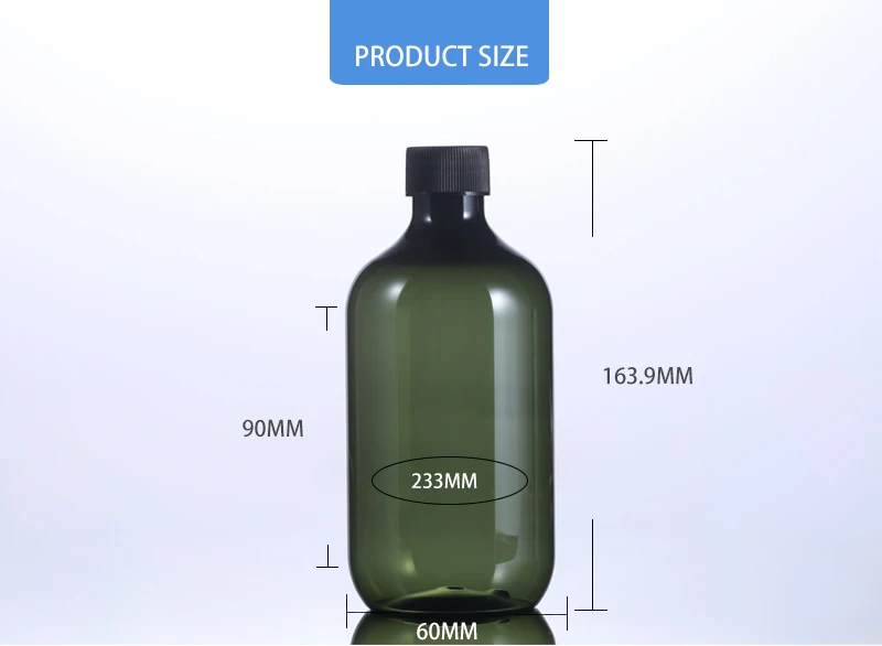 300ml 10 oz 500ml amber green clear black plastic container cosmetic oil bottles