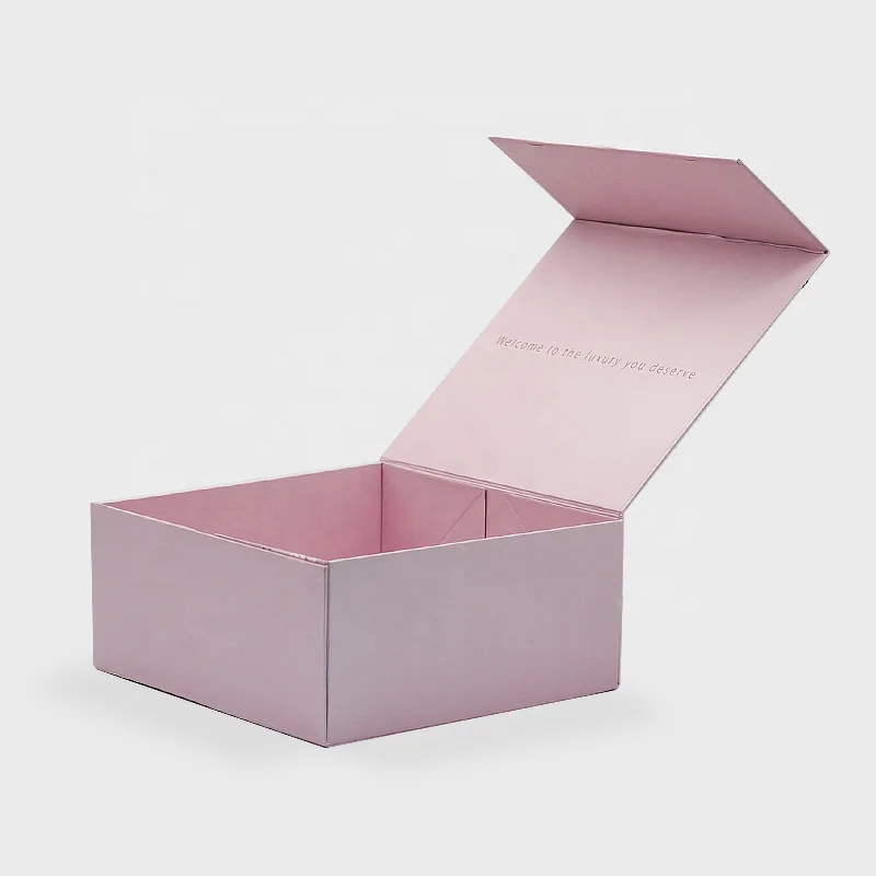 luxury pink magnetic newborn clothes shoe keepsake baby shower favor blanket packaging gift paper box