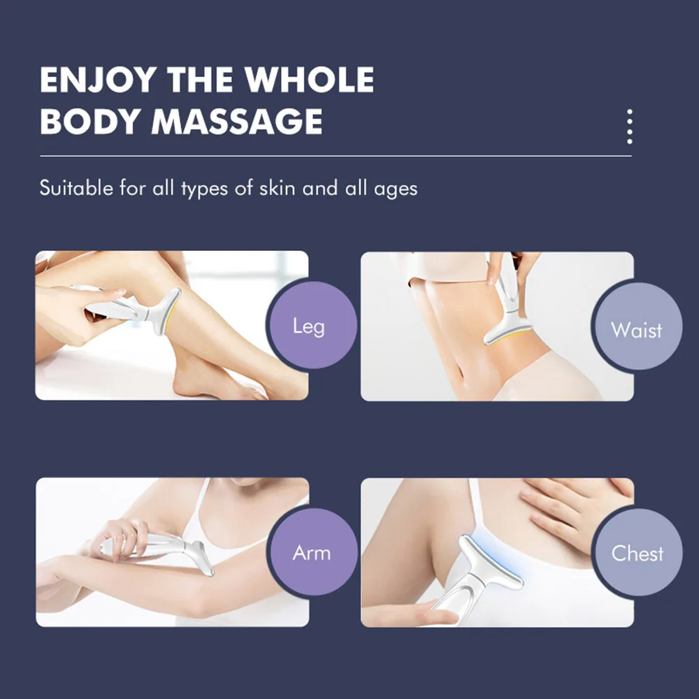 Hot Sale Neck Lift Beauty Device Anti-aging Skin Care Rejuvenation V Facial Hot Cold Compress Face And Neck Lifting Massager