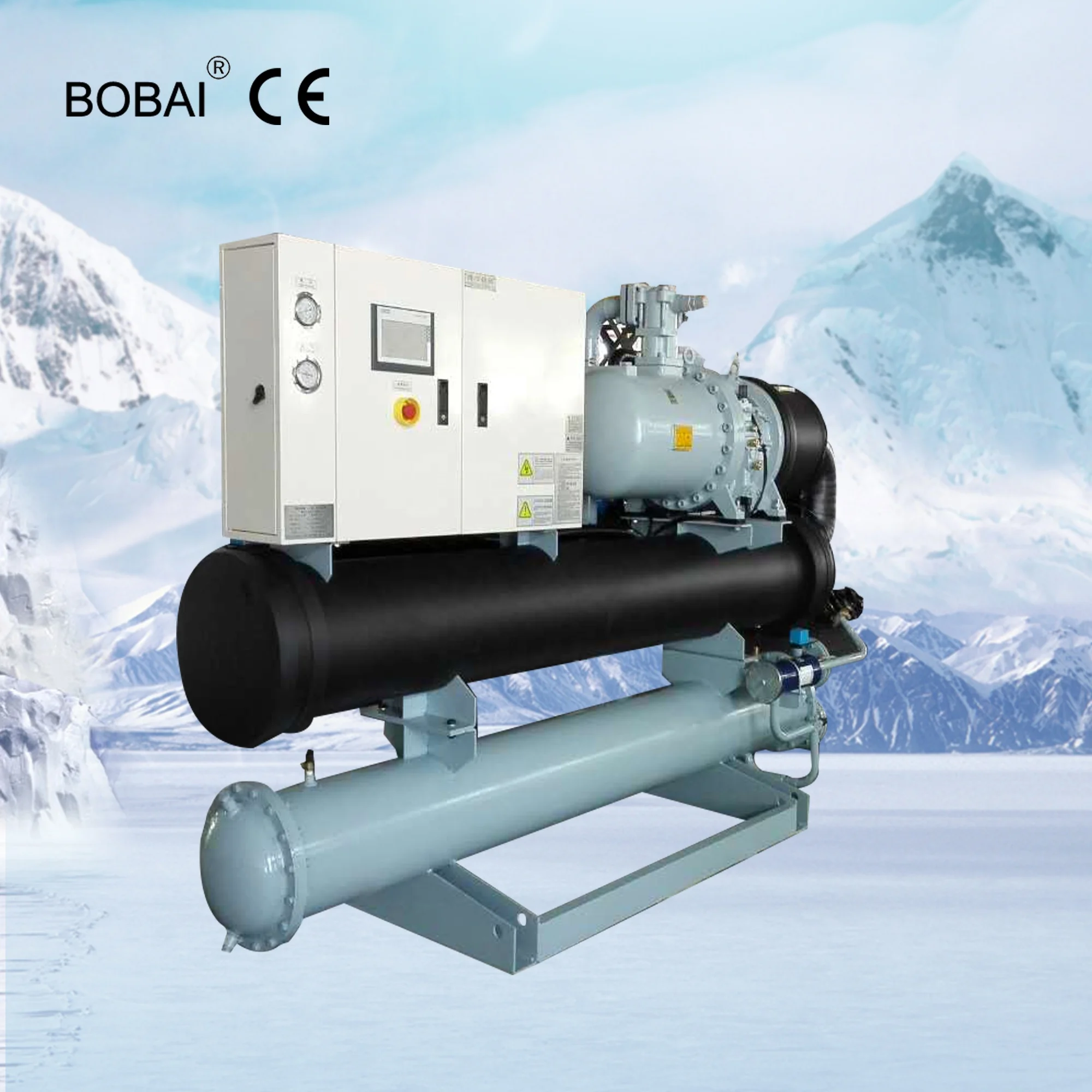 High Effective Cooling Capacity Semi-Hermetic Compressors Water Cooled Screw Chiller For Injection Molding