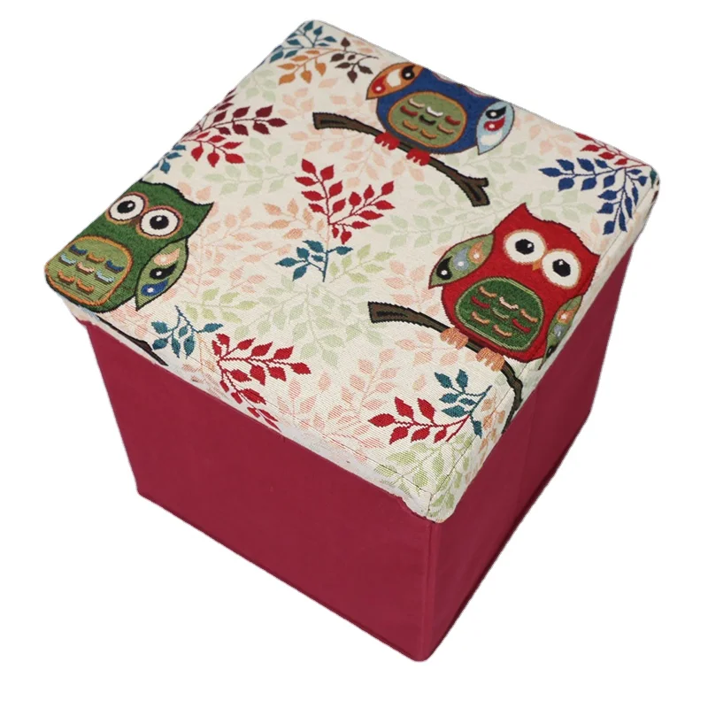 Double Folding Storage Leather Ottoman Pouffe Seat Stool Box