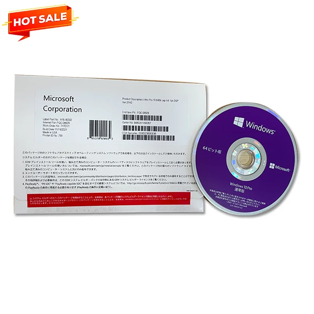 Windows 10 Professional Japanese  Language Windows 10 Pro OEM DVD Full Package Original OEM  Key 12 Months Guaranteed