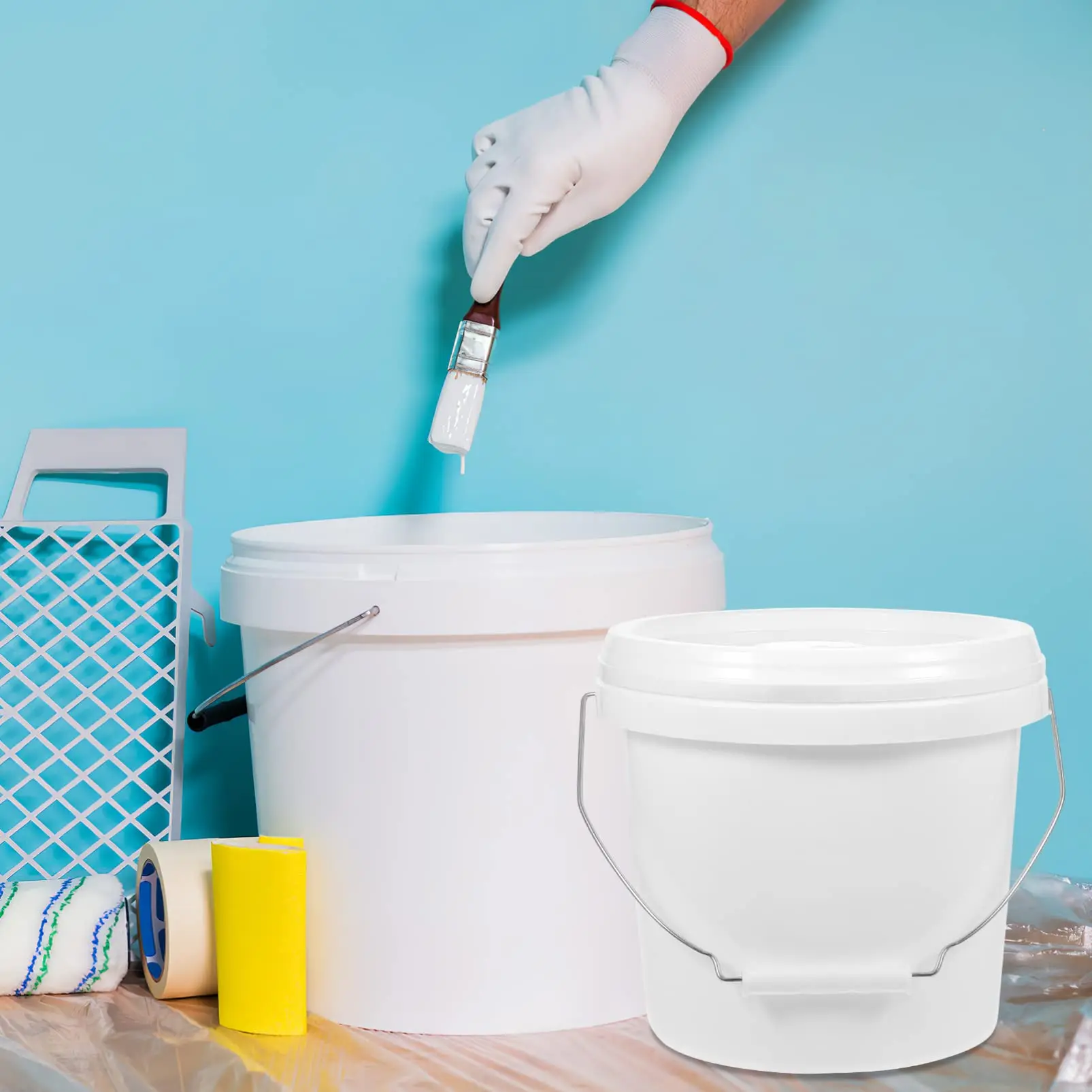 Packaging Container Drum Seal Paint Pail Buckets Food Grade Plastic 1L 3L 5L 10L 15L 20L 25L 5 Gallon Bucket With Handle Lids