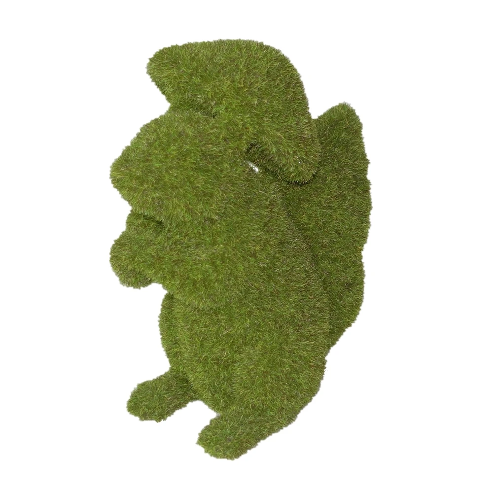 Wholesales Animal Statue Resin Garden Green Moss Sitting Squirrel Statue  with Mushroom Spring  Figure