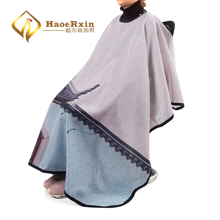 New pattern ODM personalized luxury hair cutting salon custom barber cape