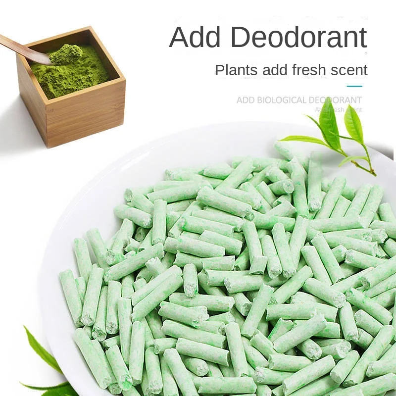 Tofu Cat Litter Eco-Friendly Green Tea Original Deodorant Dust-Free Granules Cat Litter