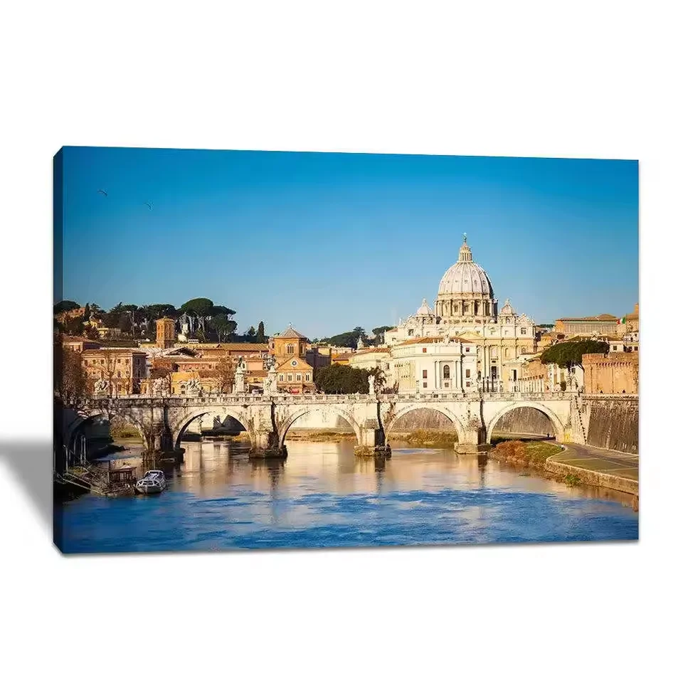 High Quality Custom Decorated European Famous Iconic Building Hd Photo Prints Canvas City scape Painting Wall decoration