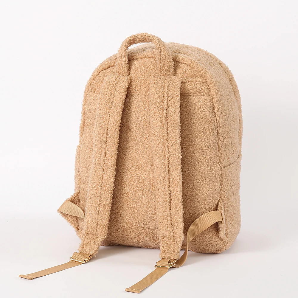 Stock Winter Kids Teenager Sherpa Backpack Customizable Travel Teddy Backpack School Bag Backpack