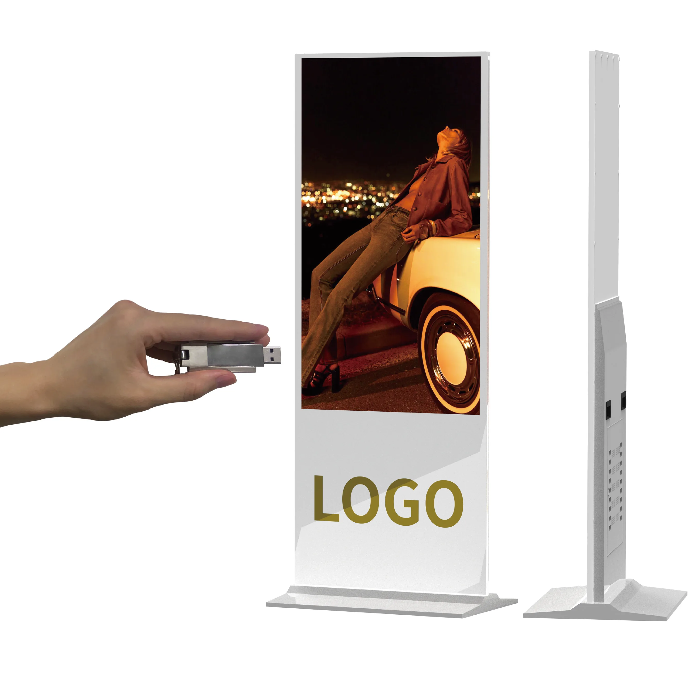 advertising machine display signage  Android system tft lcd panel shop mall kiosk 42/43 inch white floor standing indoor digital