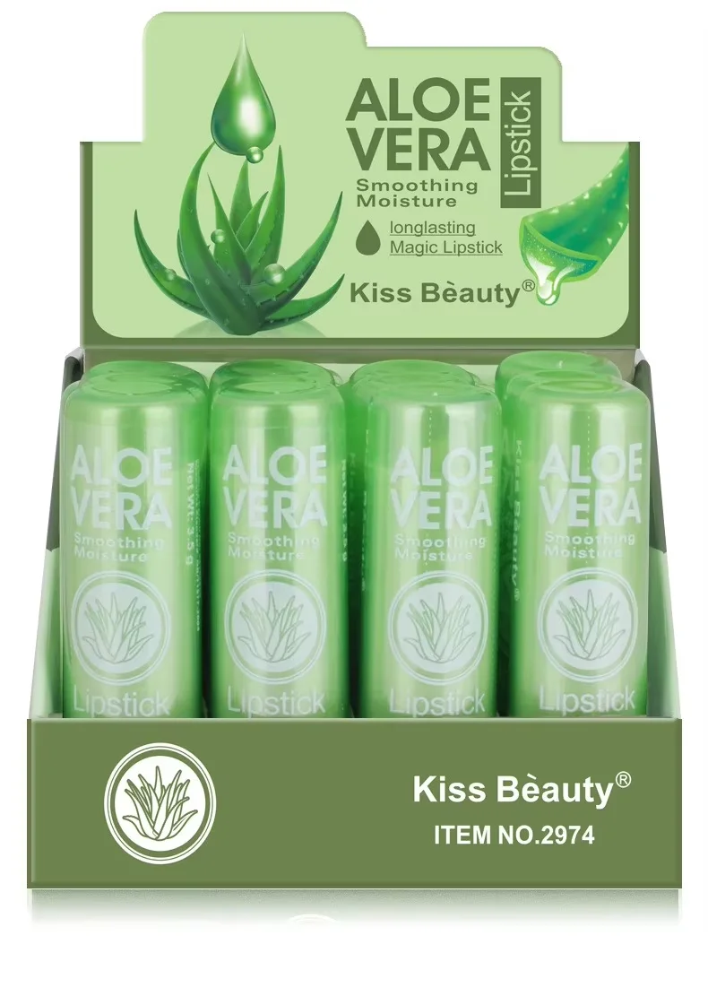 Wholesale Hot Aloe Vera Moisturizing Color-changing Warm Lipstick Lip Gloss Long-lasting Transparent Anti-drying