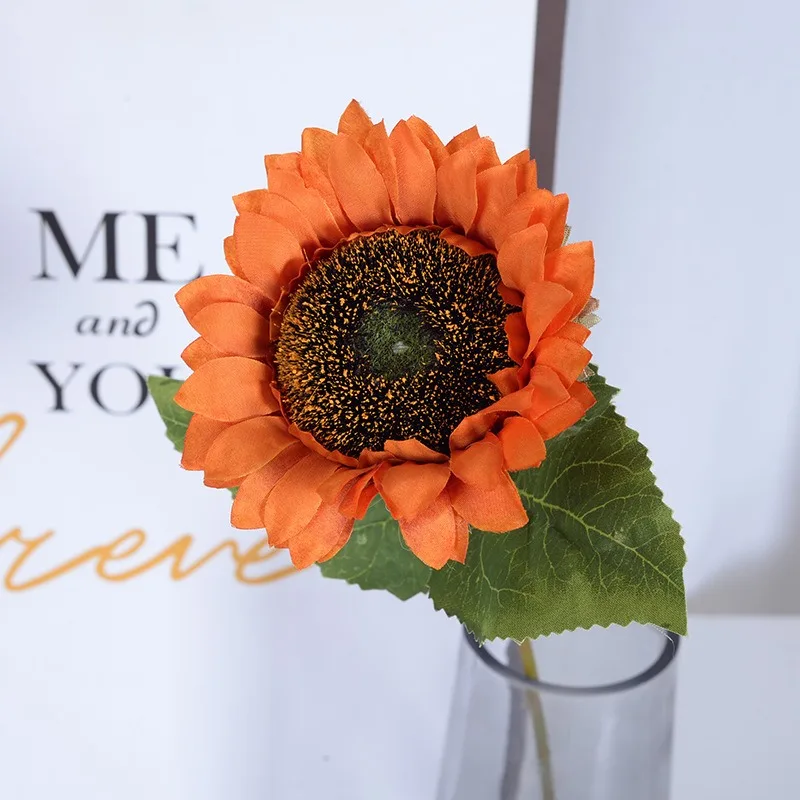Cheap Price Sunflower Artificial Flowers European Latin Single Branch Silk Artificial Flowers for Home Decoration