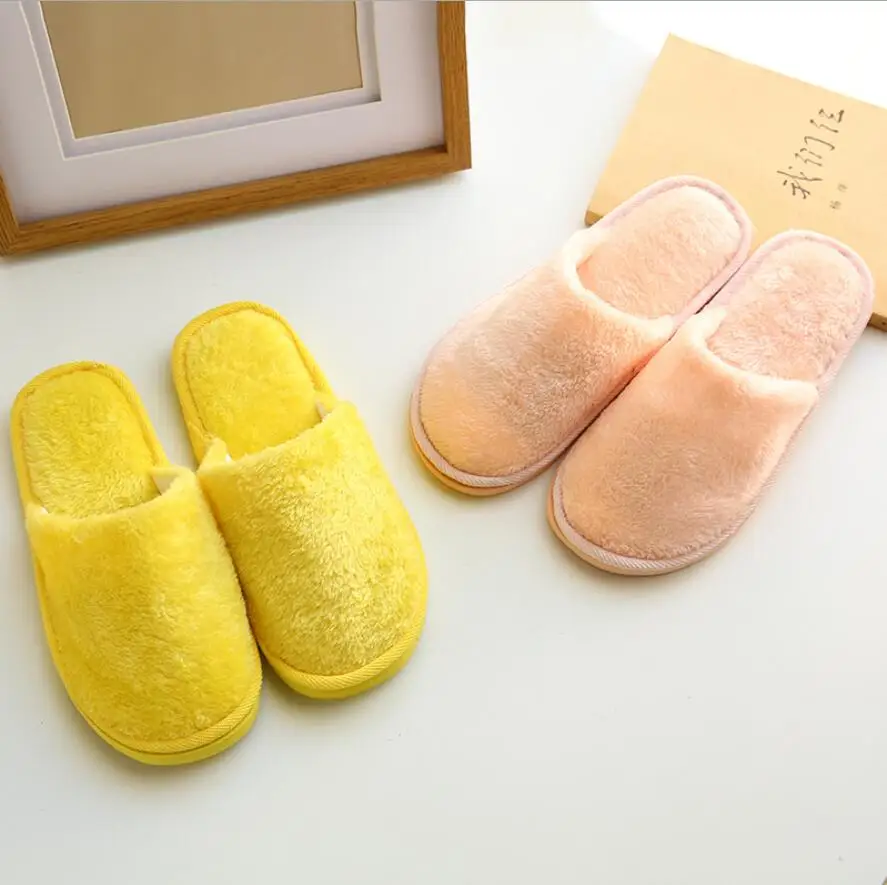 
Wholesale Men Women Home Anti-slip Plush Slipper Winter Warm Cotton House Indoor Slipper 
