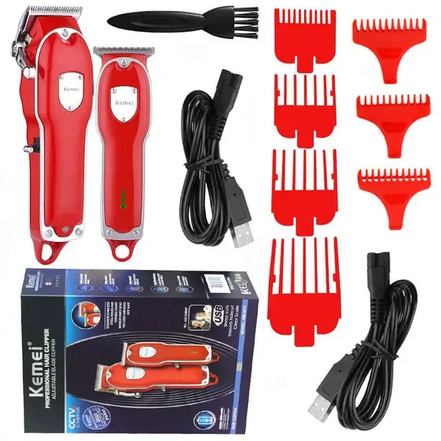 USB Rechargeable Professional Electric Cordless Shaver Men Barber Cutting Machine Kemei KM-3911 Hair Clipper Trimmer Combo
