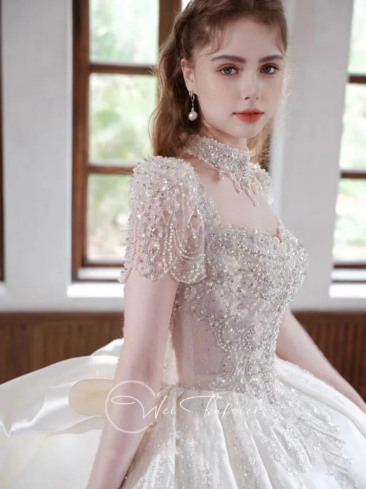 SUNNY Bride Main Yarn Shoulder Large Size Heavy Industry High Quality Wedding Dresses