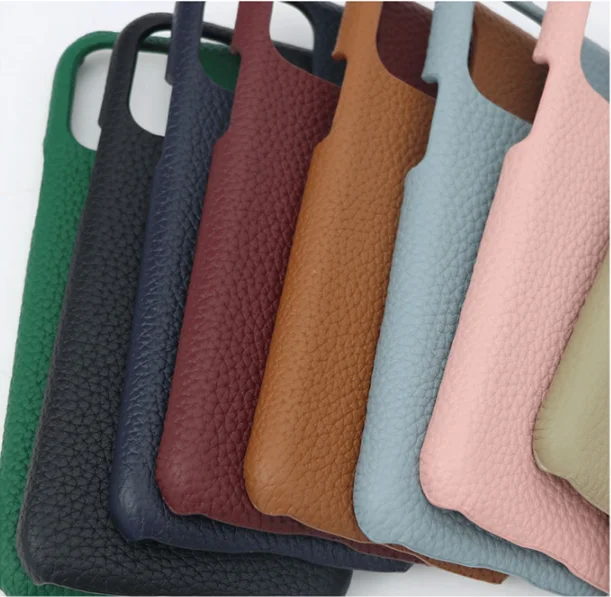 New Customized Gift Set Heart Keychain Genuine Grain Leather Mobile Phone Case for XS MAX 11 12 PRO MAX