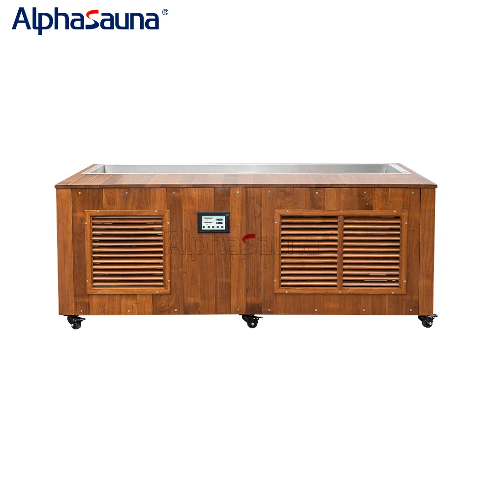 Outdoor Sauna With Shower Cold Plunge Square Ice Bath With Chiller 110v And Water Heater Optional