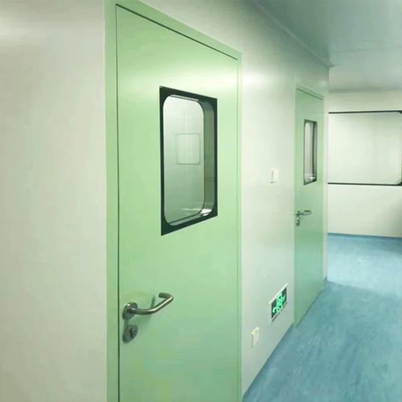 Clean Room Door Metal Steel Manual Stainless Steel Handle Fingerprint Smart Steel Locks GMP Door