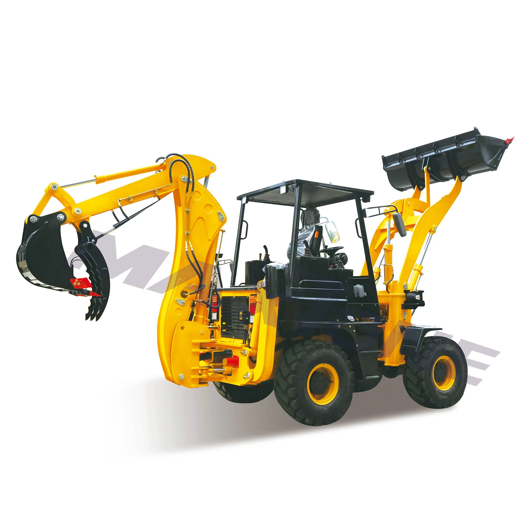 Ce Epa Certification 4.5ton 4wd Articulating Mini Backhoe and Front End Loader Yuchai Engine 4 Wheel Drive backhoe loader