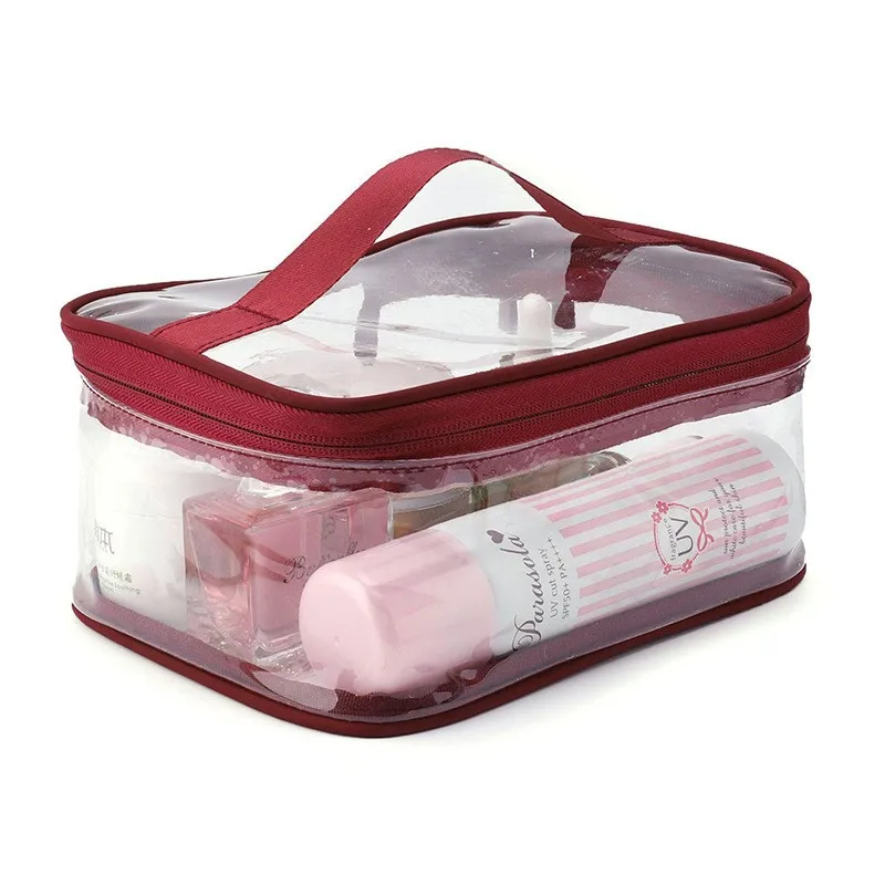Custom Travel PVC Tpu Clear Zipper Cosmetic Bag Promotional Wholesale Makeup Toiletry Bag For Travel