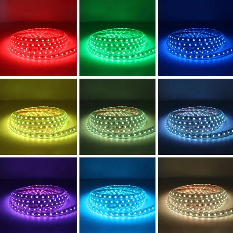 GMHPE003 single row 60 leds/M strip outdoor waterproof lighting 6MM board width w/ww/blue/green/pink 220V led strip light