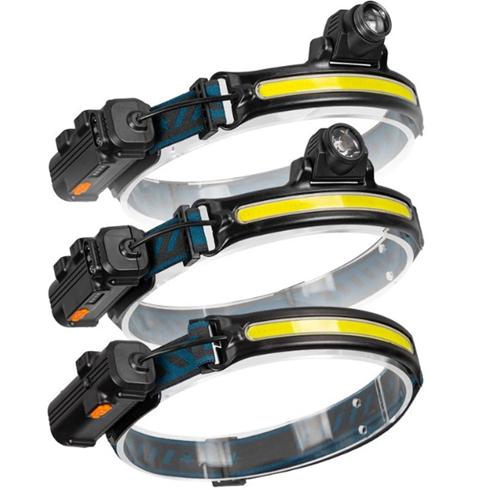 Super Bright 1000lm COB LED Headlight Head Torch Light Lamp Portable Built-in Battery USB Rechargeable Mini Headlamp
