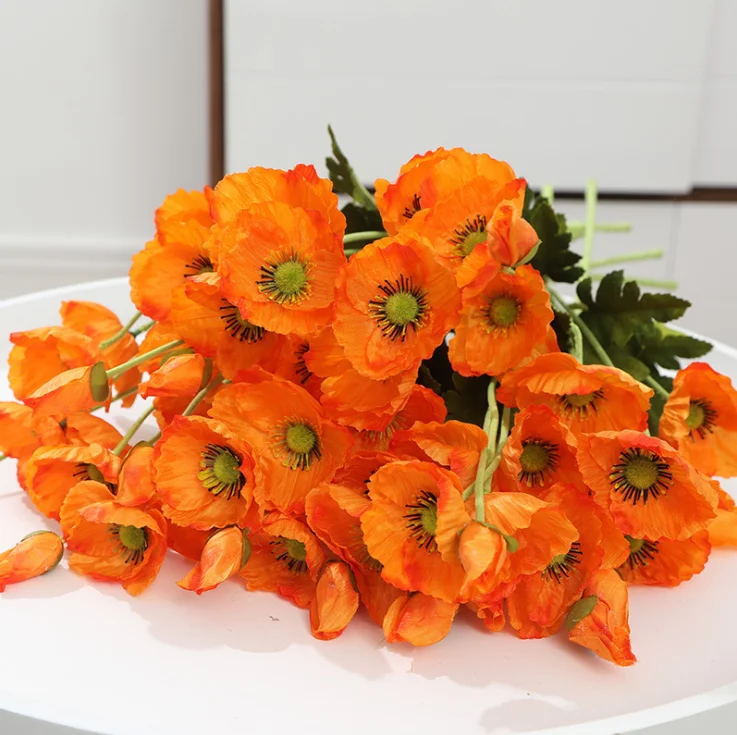 Simulated poppy flower wedding simulated flower corn poppy wedding home decoration artificial flower