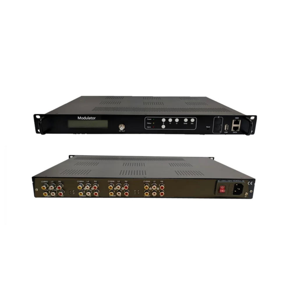 4/8 AV to RF CVBS Encoder Modulator DVB-C DVB-T ISDBT ATSC MPEG-2 SD Encoder Modulator