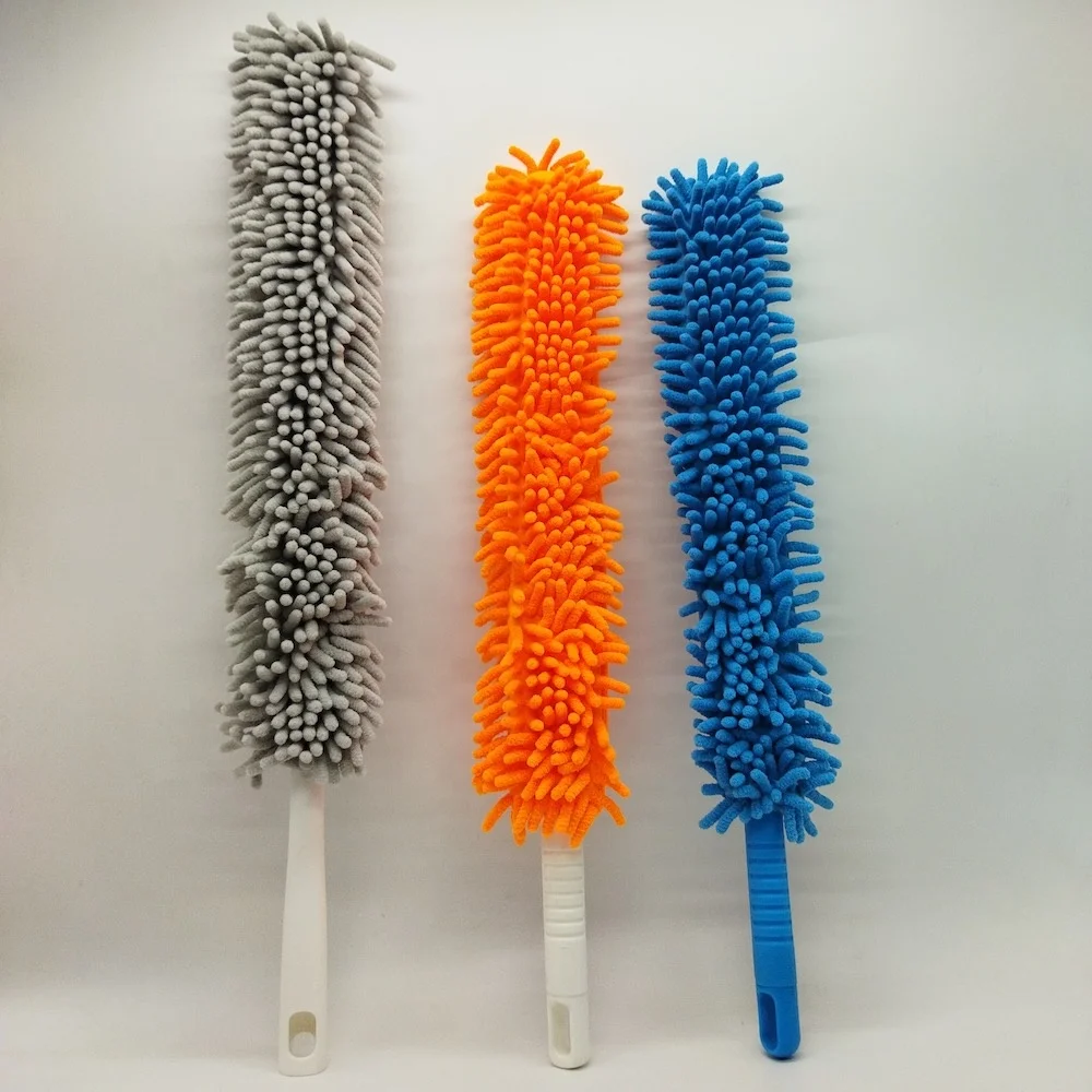 Microfiber Ceiling Fan Duster with Long Extension Handle and Chenille Sleeve for Easy Cleaning