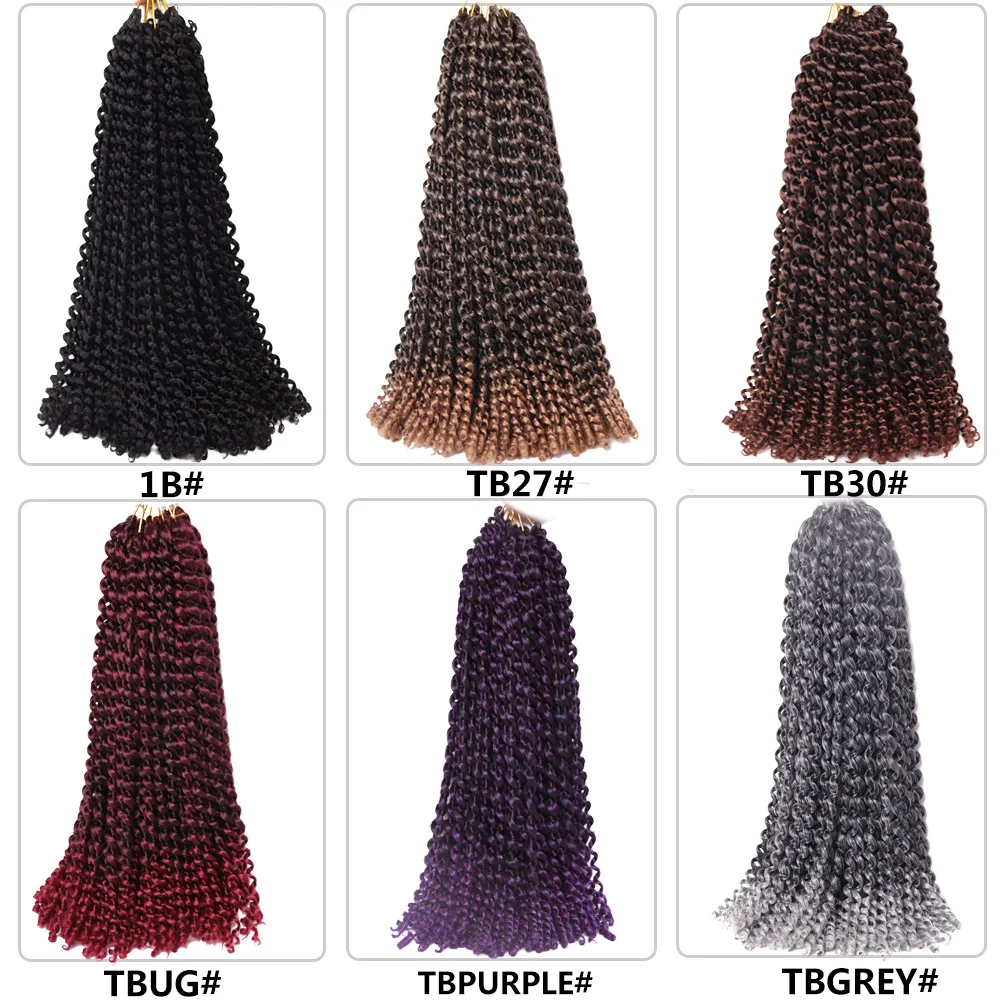 Passion Twist Crochet Hair Water Wave Crochet Braids for Passion Twist Hair Extension Synthetic Pre Looped Fluffy Curly Crochet