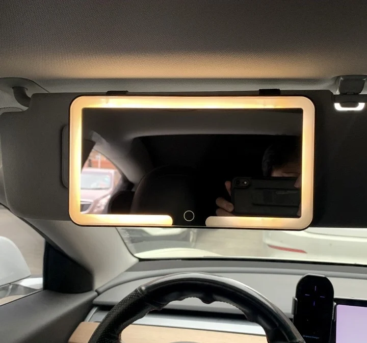 DDP универсальные аксессуары для салона автомобиля козырек с тремя регулируемыми передаками зеркало макияжа со светодиодными огнями зажим автомобильного солнцезащитного козырька